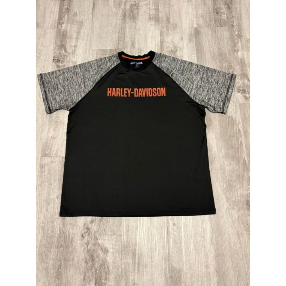 Harley Davidson T-Shirt Men's XL Black/Gray Performance Short Sleeve Motorcycle